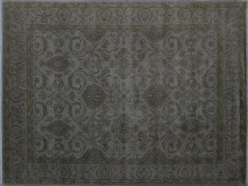 handmade Over Dyed Gray Gray Hand Knotted RECTANGLE 100% WOOL area rug 8x10